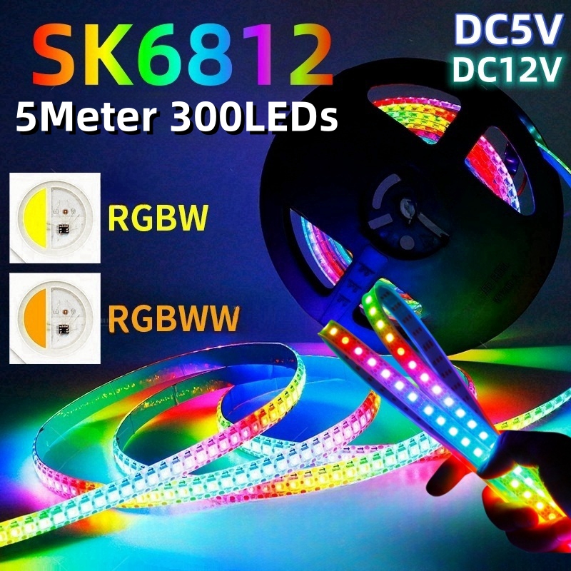 Smart Home Living Room - 5M Smart DC5V/12V SK6812 Led Strip