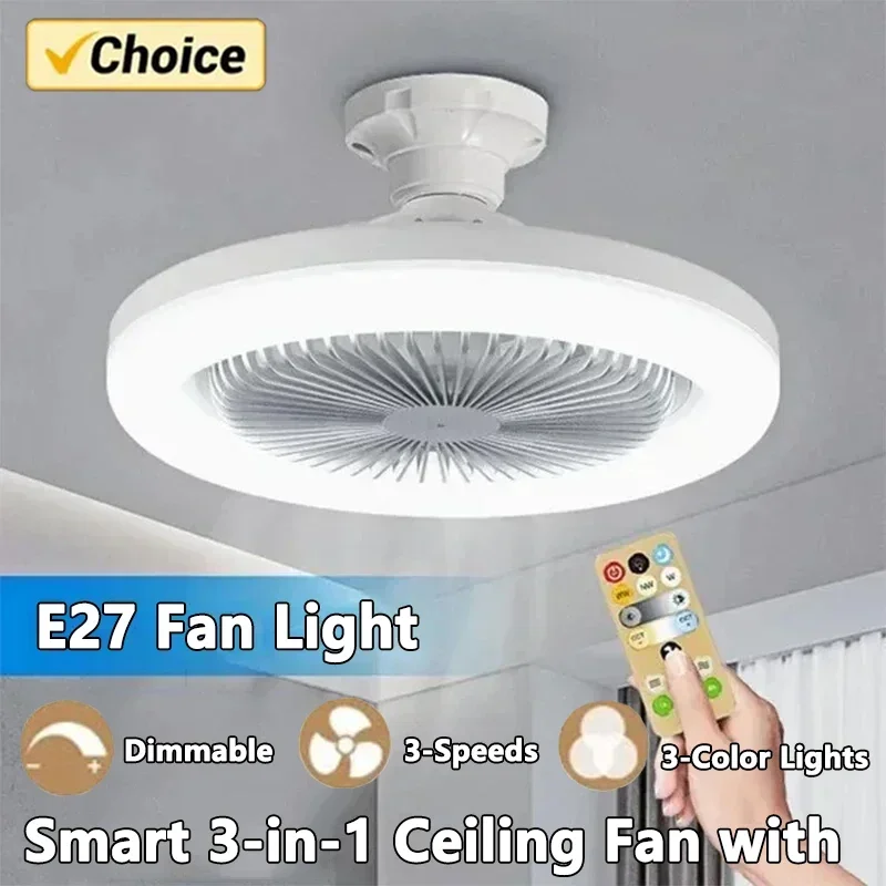 Smart Home Living Room - Slimme 3-in-1 plafondventilator met afstandsbediening en