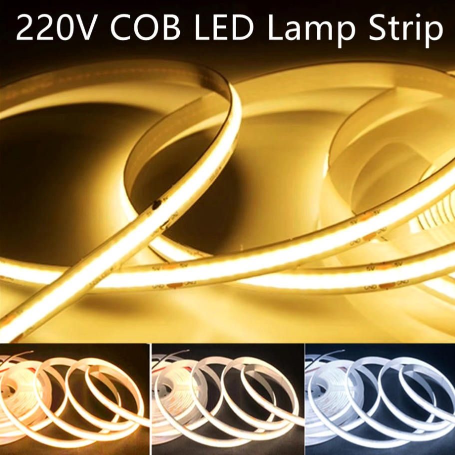 Smart Home Living Room - 1-5m COB LED-lichtstrip 220V Flexibele tapeverlichting