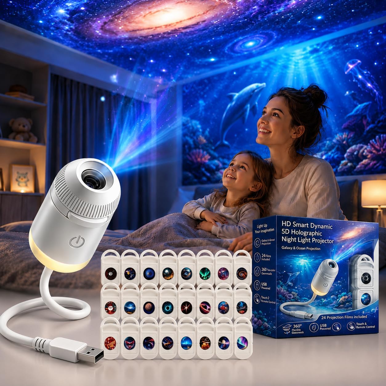 Smart Night Light - HD Smart Dynamische 5D Holografische Nachtlamp