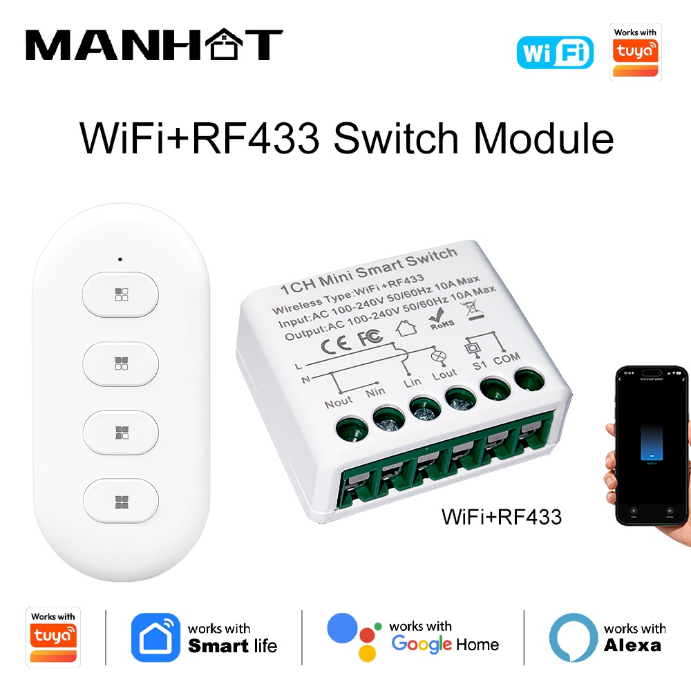 Tuya WIFI 10A slimme lichtscha - Smart Home Automation recensie en prijs