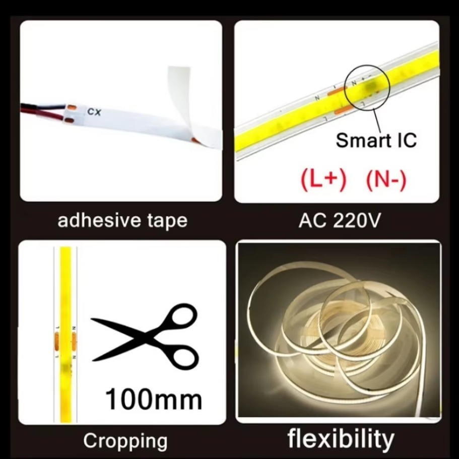 1-5m COB LED-lichtstrip 220V F - Smart Home Living Room recensie en prijs