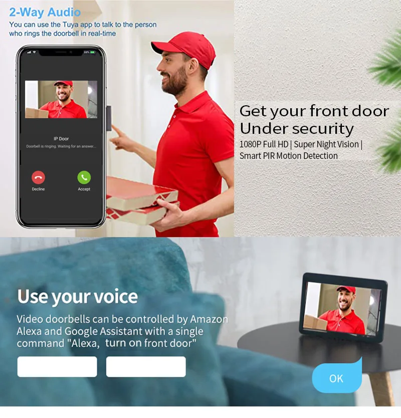 Deurintercom deurbel, 10,1 inc - Video Doorbell recensie en prijs