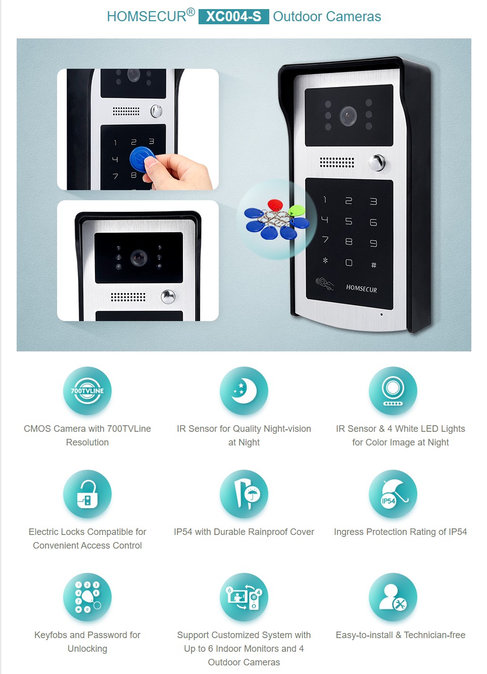 HOMSECUR XC004-S Buitencamera  - Video Doorbell recensie en prijs