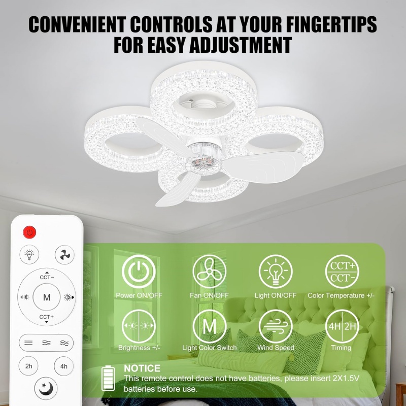 Slimme LED-plafondventilatorla - Smart Home Living Room recensie en prijs
