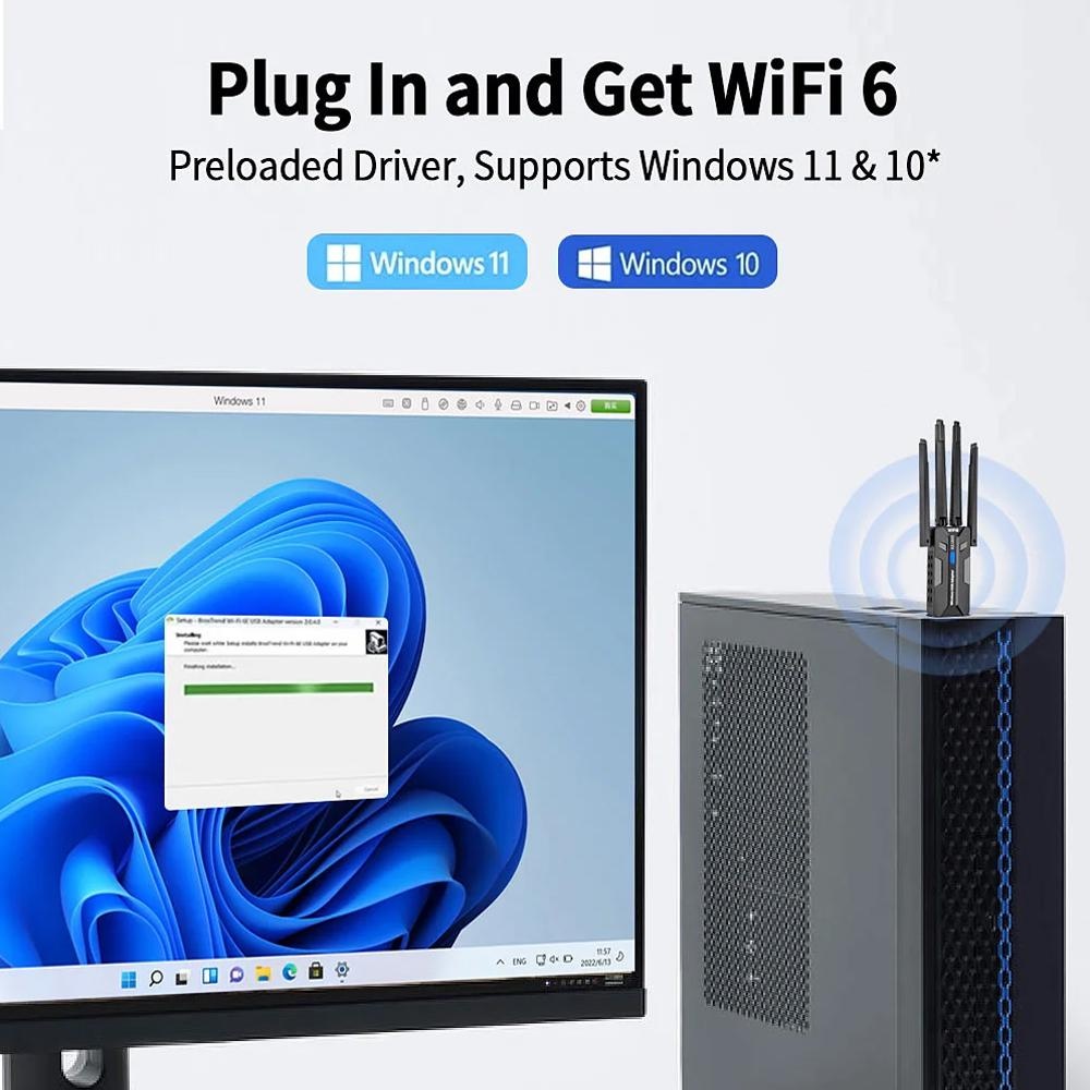 WiFi 6 USB 3.0 Adapter 1800 Mb - Smart Home For Pc recensie en prijs
