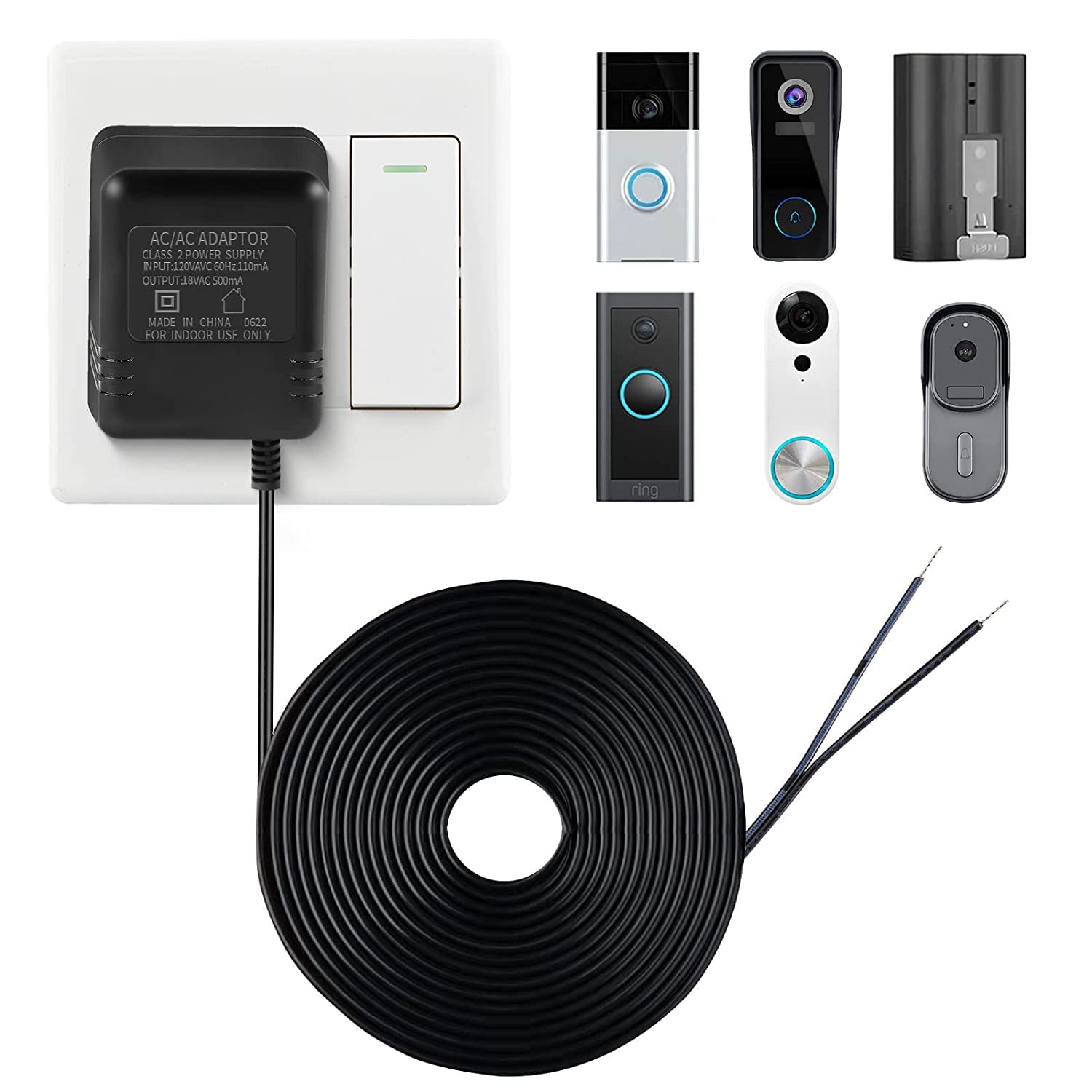 18V 500mA deurbeladapter, vide - Video Doorbell recensie en prijs