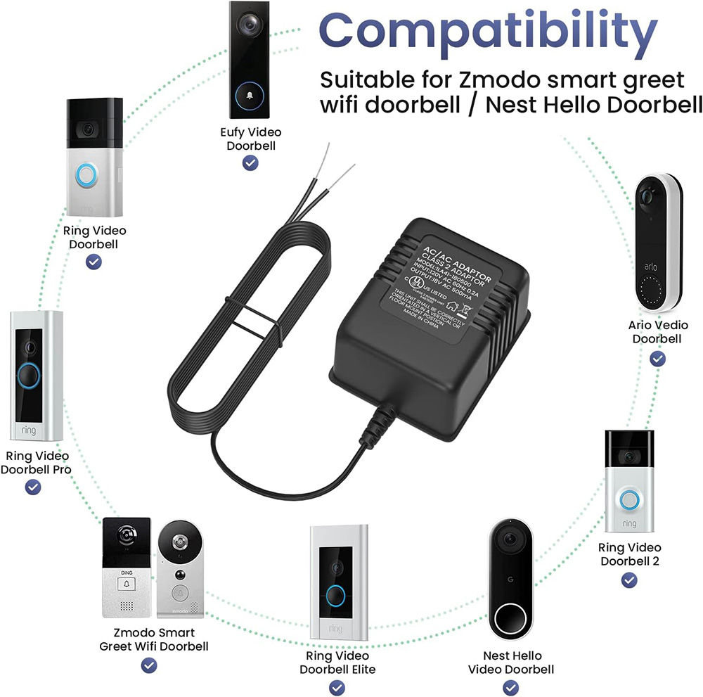 18V 500mA deurbeladapter, vide - Video Doorbell recensie en prijs