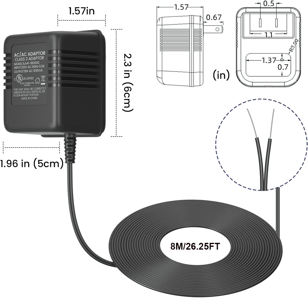 18V 500mA deurbeladapter, vide - Video Doorbell recensie en prijs